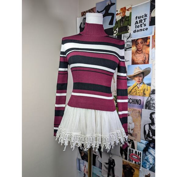 Y2k Vintage Striped Turtleneck - Picture 1 of 4